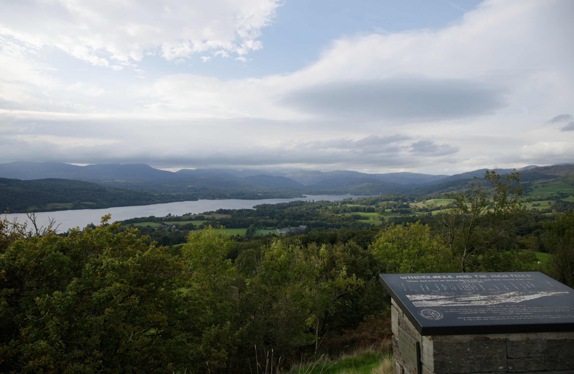 Windermere and the High Fells from the viewpoint on Orrest Head